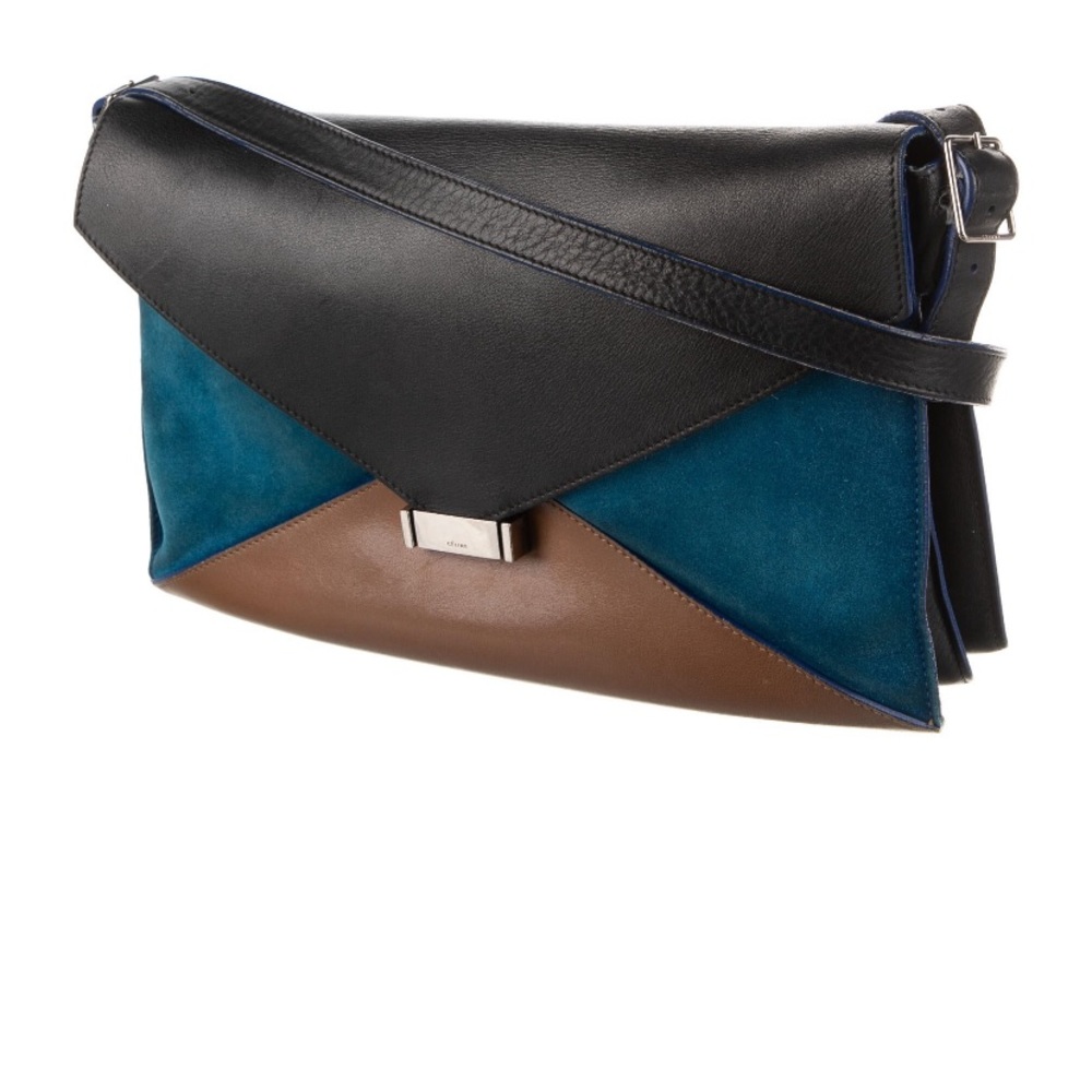 Celine Calfskin Tri-Color Diamond Shoulder Bag